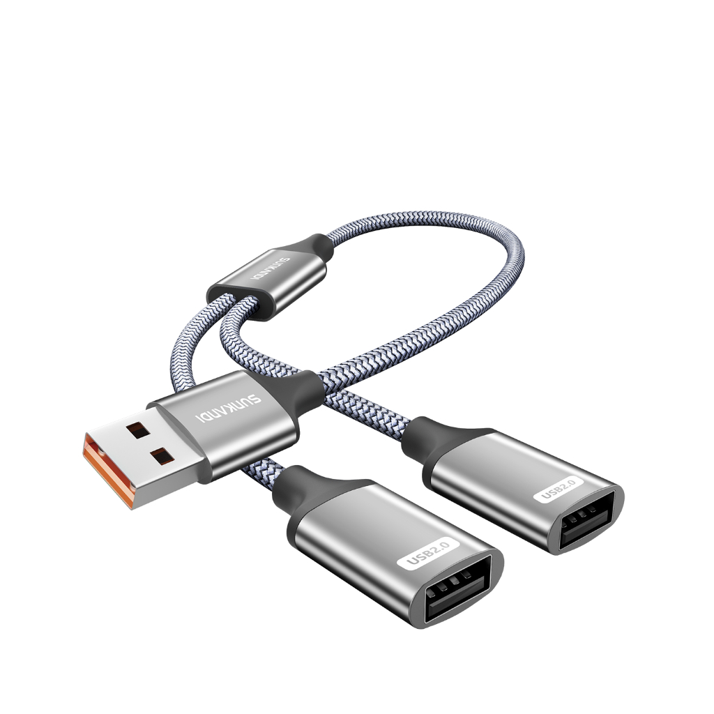 SUNKANDI USB 2/3/4-in-1 Splitter USB Male-to-Female Extension Cable เหมาะสําหรับรถยนต์ แล็ปท็อป คีย์บอร์ด และเมาส์