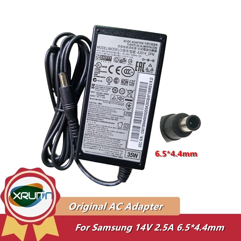 ของแท้ A3514_DSM A3514_ESM 14V 2.5A 35W AC DC Power Adapter Charger สําหรับ Samsung LS27E510CS/EN S2