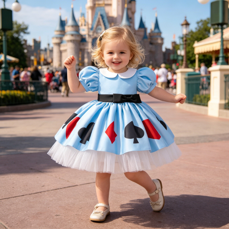 FSMKTZ Alice Princess Dress for Girls Kids ชุดคอสเพลย์ ALS01