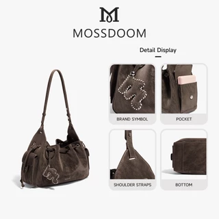 MOSSDOOM The Cloud Bellis Bag กระเป๋าสะพายไหล่หนังกลับทรง Bucket ดีไซน์วินเทจ จุของได้เยอะ น้ำหนักเบา พร้อม 4 สีสุดคลาสสิก