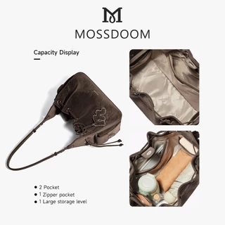 MOSSDOOM The Cloud Bellis Bag กระเป๋าสะพายไหล่หนังกลับทรง Bucket ดีไซน์วินเทจ จุของได้เยอะ น้ำหนักเบา พร้อม 4 สีสุดคลาสสิก