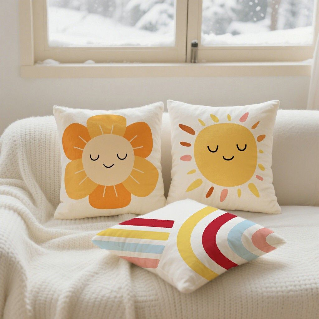 60×60.50×50.45×45.40×40.ปลอกหมอน Star moon Sun.ปลอกหมอนโซฟาตกแต่งบ้าน.
