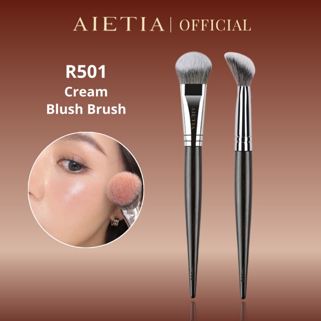 AIETIA Liquid Blush Brush Cream Blush Brush Natural Looking Blusher Brush Slop Shape แปรงแต่งหน้าสําหรับ Blush และ