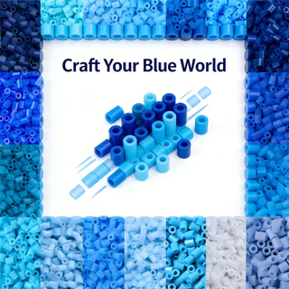1000ชิ้น เม็ดบีทรีดร้อน 2.6mm C Series โทนสีฟ้าและน้ำเงิน DIY Perler Beads สีสวย รีดติดง่าย งานฝีมือ