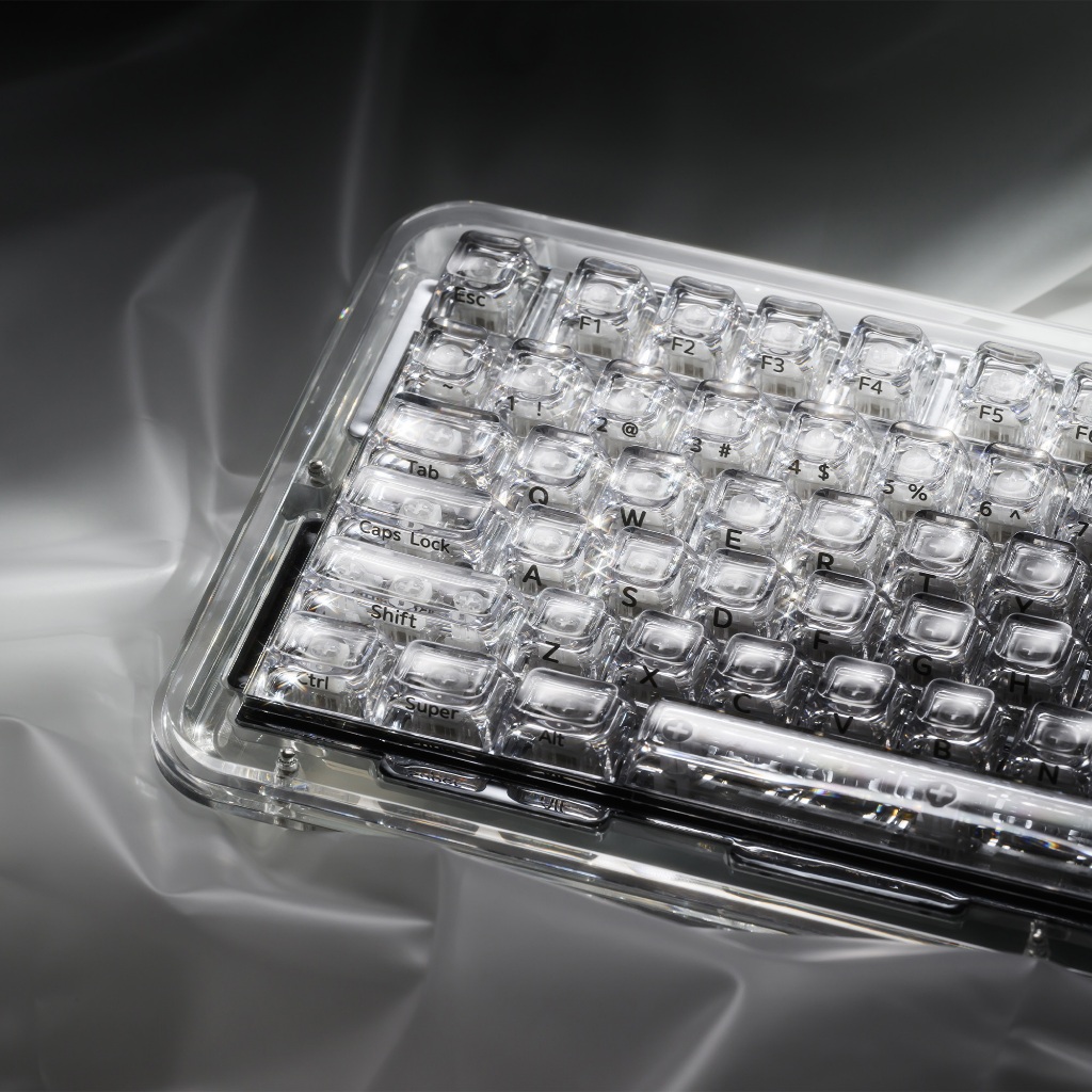 XVX Ice Soul 2.0 Keycaps ของขวัญ Shine-through สีขาวโปร่งใสด้านข้างพิมพ์ SA Profile สําหรับเล่นเกมแล