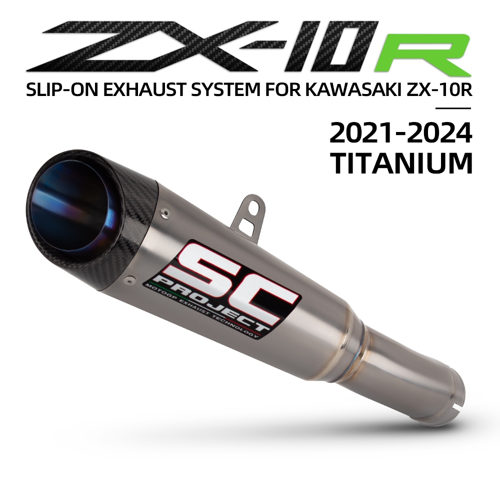 SC Project S1 racing รถจักรยานยนต์ท่อไอเสียชุดไทเทเนียม Slip On Line สําหรับ Kawasaki Ninja ZX-10R Z