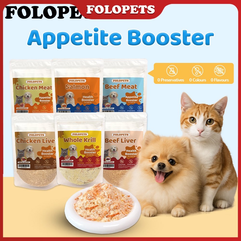 FOLOPETS 30g สัตว์เลี้ยงผงแห้งแช่แข็งโปรไบโอติกปรับปรุงเสื้อสัตว์เลี้ยง Gut สุขภาพสุนัขแมว