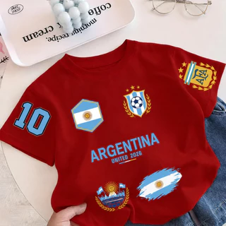 NASA 2026 world cup jersey เสื้อยืดเด็กแขนสั้น เสื้อกีฬาแฟชั่นเด็ก ผ้าฝ้าย 100% ใส่สบาย เหมาะสำหรับเด็กอายุ 1-12 ปี