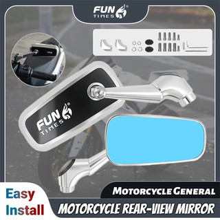 H2C Motorcycle CNC Aluminum Alloy Rearview Mirror – Blue Anti-glare Reversing Mirror for Xmax V1 V2