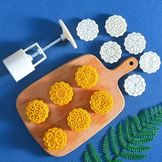 BDGF 4 ชิ้น/เซ็ต Mooncake แม่พิมพ์ Cherry Blossom ดอกไม้ซากุระรูปแบบแสตมป์มือกดแม่พิมพ์ Plungers Pastry เครื่องมือ TH