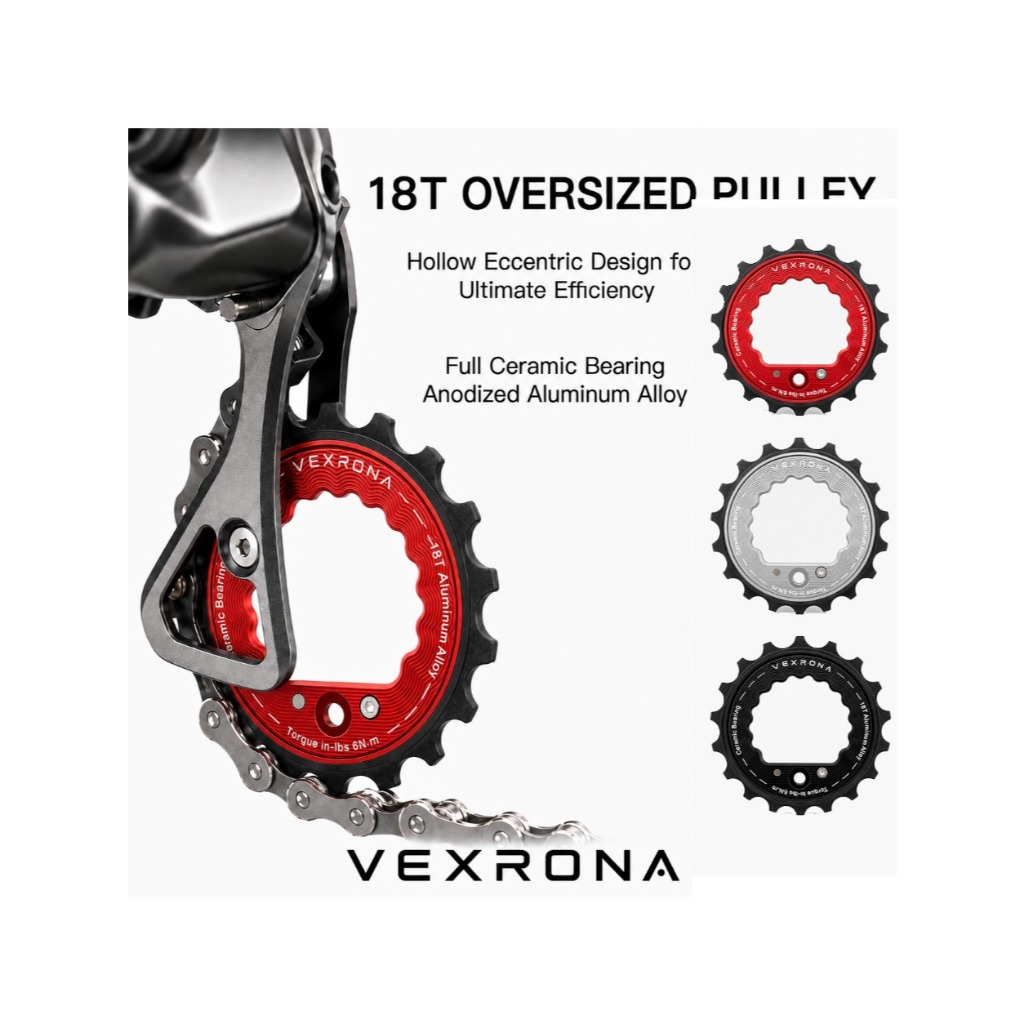 ACTOFIVE แผนที่จักรยาน 18T Hollow Pulley ล้อเซรามิคแบริ่งด้านหลัง Derailleur ท่องเที่ยวสําหรับ Shimano R8000 R7000 L-TWOO ERX ER9 R7