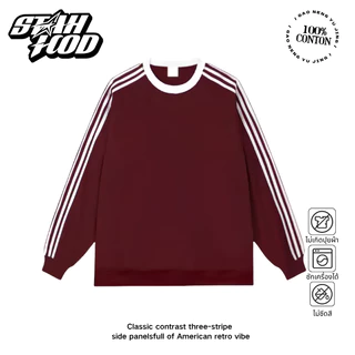 STAHOOD ฤดูใบไม้ร่วง ลำลอง แขนยาว ยูนิเซ็กส์ วินเทจ หลวม ลำลอง สเวตเตอร์คอกลม#J