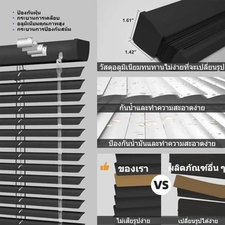 [🔥ฮิตในไทย]ม่านมู่ลี่ PVC กันน้ำ กันแดด กันร้อน ปรับแสงได้ ป้องกัน UV ทำความสะอาดง่าย มีหลายสีหลายขนาด ติดตั้งง่าย