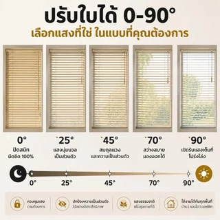 [🔥ฮิตในไทย]ม่านมู่ลี่ PVC กันน้ำ กันแดด กันร้อน ปรับแสงได้ ป้องกัน UV ทำความสะอาดง่าย มีหลายสีหลายขนาด ติดตั้งง่าย