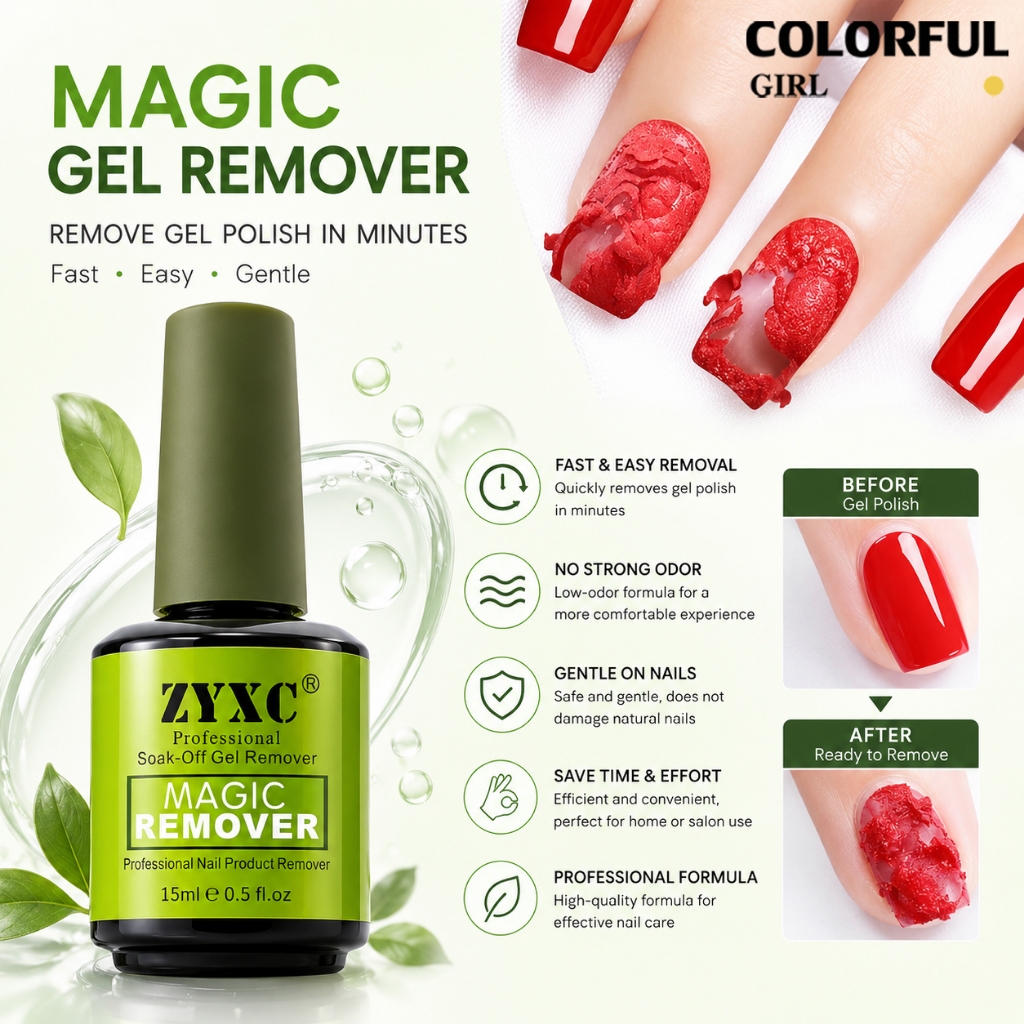 💚 พร้อมส่ง น้ำยาถอดสีเจล 15ml Magic Gel Remover | น้ำยาระเบิดสีเจล | ลอกสีเจลง่าย ไม่ต้องแช่อะซิโตน | ไม่ทำร้ายหน้าเล็บ