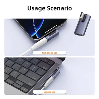 SUNKANDI Type-c USB 4.0 อะแดปเตอร์มุม 40Gbps 240W Fast Charging 8K @ 60Hz การส่งผ่านวิดีโอเพิ่มเติมประหยัดพื้นที่ Type-C ถึง Type-C
