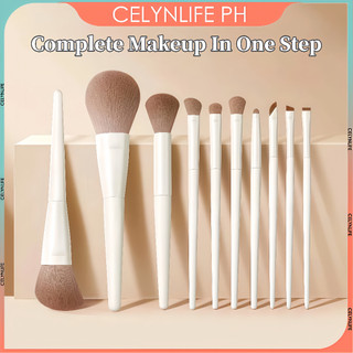 10PCS Soft Makeup Brush Set for Beginner - Portable, Non-Shedding, for Foundation/Blending/Eyeshadow