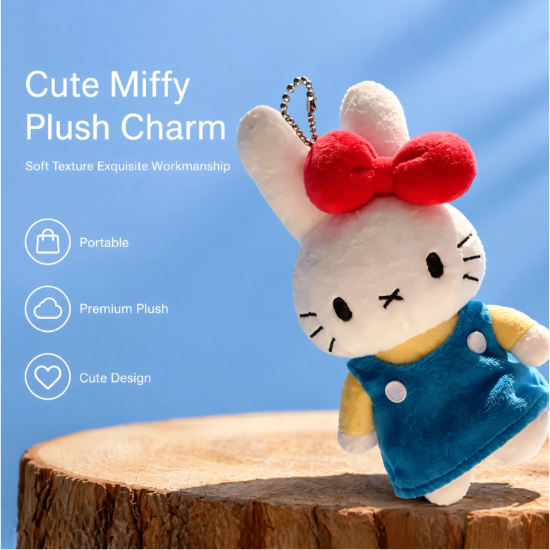 🍎🐰{พร้อมส่ง!} Kitty Miffy พวงกุญแจมิฟฟี่ xคิตตี้ ชุดคิตตี้สามารถถอดได้