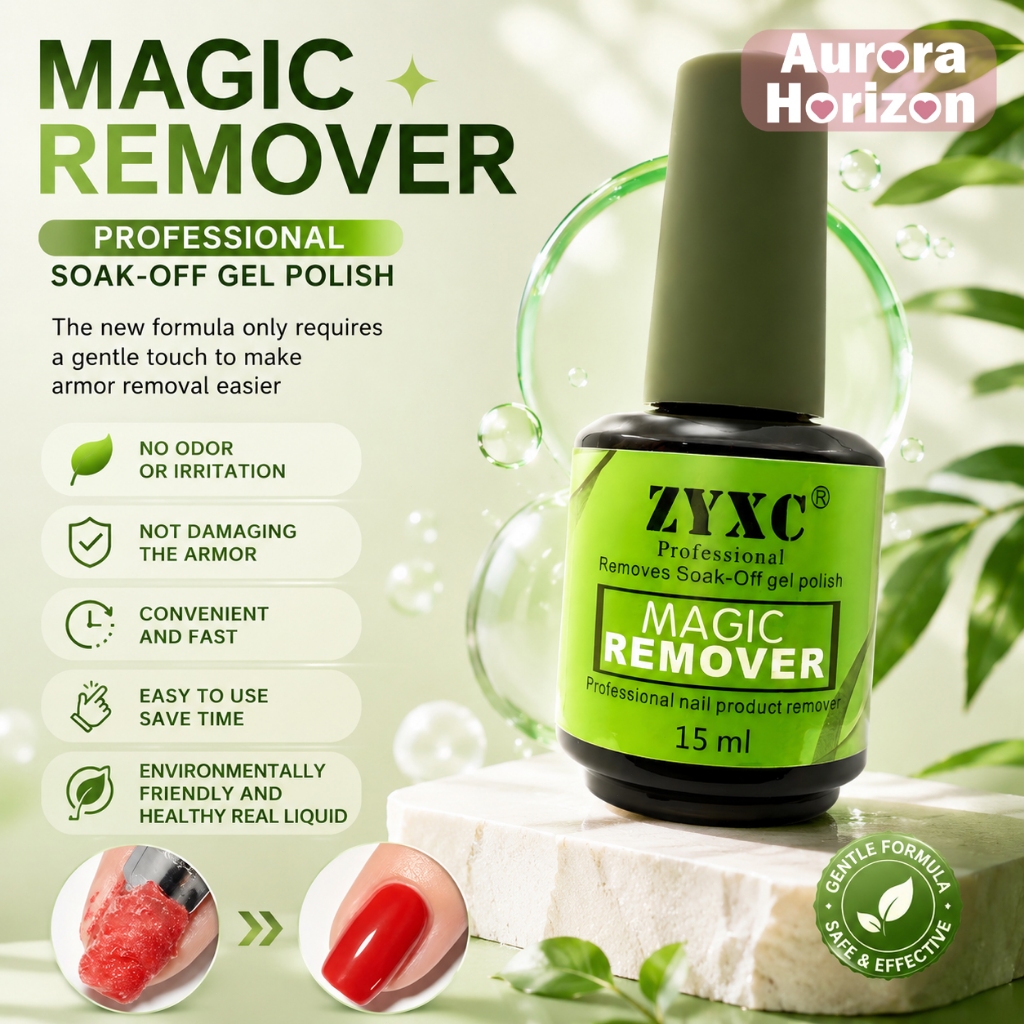 Magic Gel Remover 15ml เจลรีมูฟเวอร์ น้ำยาล้างเจล ไม่ต้องแช่อะซิโตน ไม่ทำลายเล็บ เหมาะสำหรับช่างทำเล็บมืออาชีพ