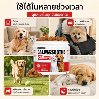 Love Pet Prosper เม็ดเคี้ยวคลายเครียดสุนัขและแมว ผสมคาโมมายล์ ช่วยให้สงบ ลดความกังวล ผ่อนคลายอารมณ์ ช่วยให้นอนหลับง่าย 100 เม็ด