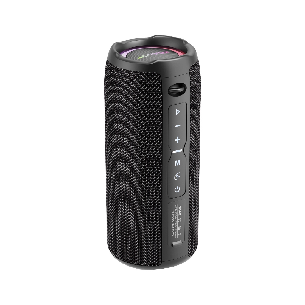 ZEALOT S49PRO ลําโพงบลูทูธ 5.2 ไดรเวอร์คู่ 20W สเตอริโอเบส IPX6 กันน้ํา 3000mAh แบตเตอรี่ 5H เวลาเล่
