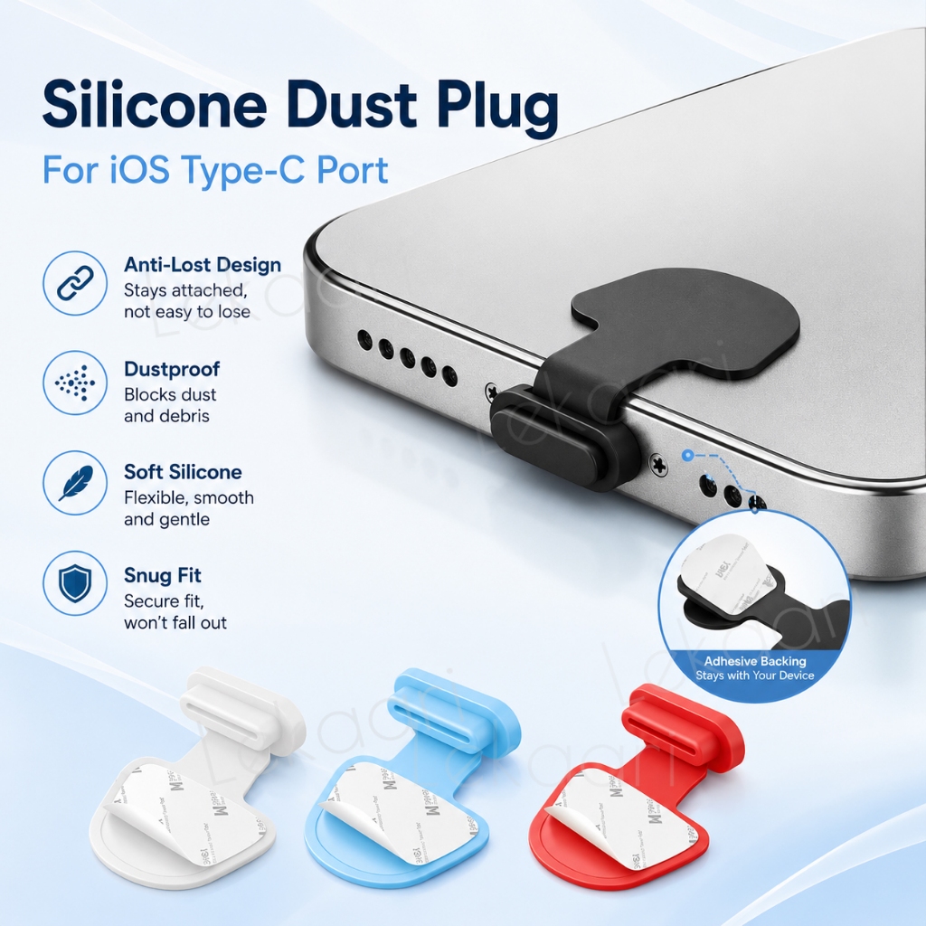 พอร์ตชาร์จปลั๊กป้องกันฝุ่นสําหรับ IOS Type-C USB C Port Protector Anti-Lost ซิลิโคน Dustplugs สําหรับ iPhone 17 16 15 14 Pro Max Cap กรณี