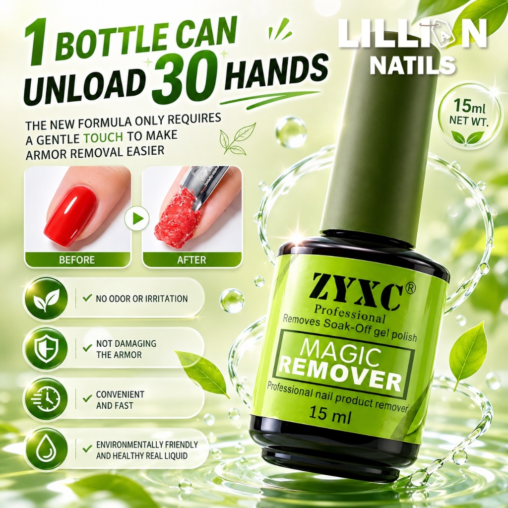 เจลล้างเจล 15ml Magic Gel Remover ไม่ต้องแช่อะซิโตน ไม่ทําลายเล็บคุณ พร้อมส่ง ตัวช่วยล้างเจลติดทน สะอาดเกลี้ยง ไม่เหลือคราบ