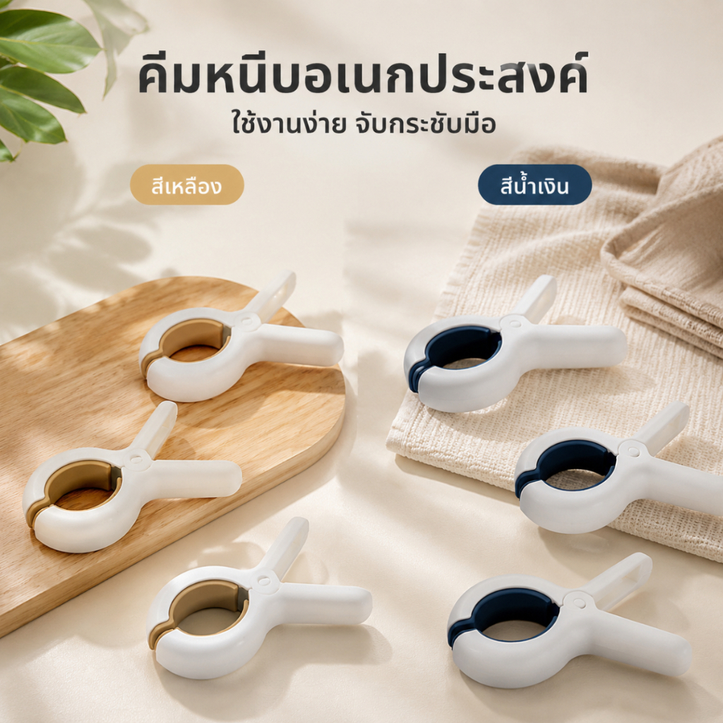 ที่หนีบผ้าแรง คลิปหนีบผ้า กันลม แรงหนีบสูง ไม่หลุดง่าย สำหรับตากผ้า S00122