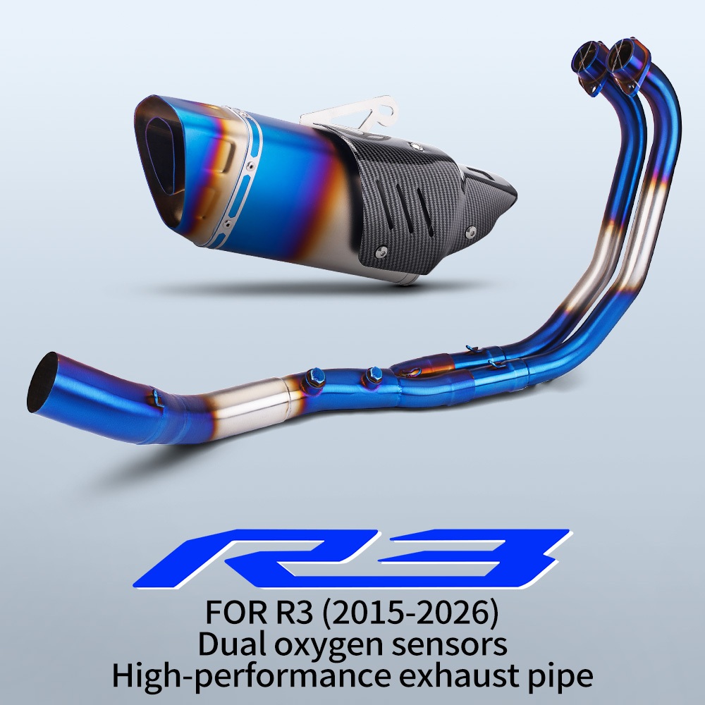 สําหรับ Yamaha YZF-R3 YZF-R25 2015-2026 51 มม.สแตนเลสท่อไอเสียเต็มระบบ Header Manifold พร้อม Dual O2
