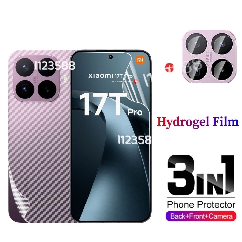 สําหรับ Xiaomi 17TPro 2026 3 ใน 1 Hydrogel ฟิล์มสําหรับ Xiaomi 17T 17TPro Xiaomi17T Pro 5G ด้านหน้า Anti Peep ความเป็นส่วนตัวป้องกันหน้าจอกล้องป้องกันเลนส์นุ่ม Slim