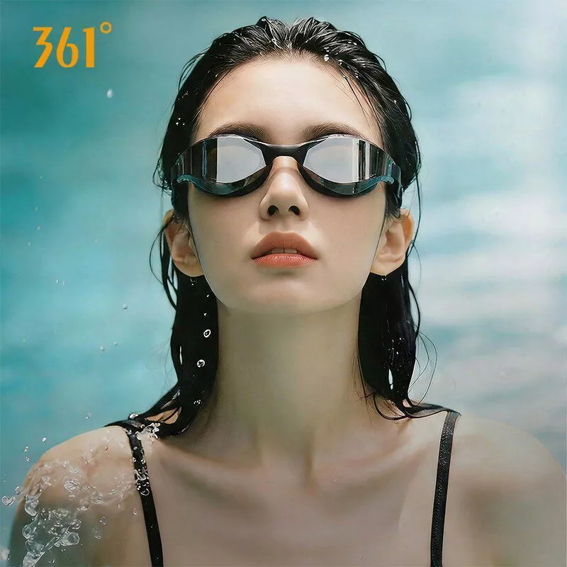 แว่นตาว่ายน้ําแบบกระจก 361 องศา - อุปกรณ์ว่ายน้ํามืออาชีพป้องกันหมอกและกันน้ําสําหรับผู้ใหญ่