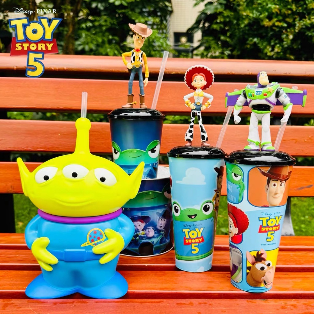 แก้วรอบหนัง Disney Toy Story 5, Buzz Lightyear, Woody, แก้วตุ๊กตา Jessie, แก้วน้ํารูปเอเลี่ยน
