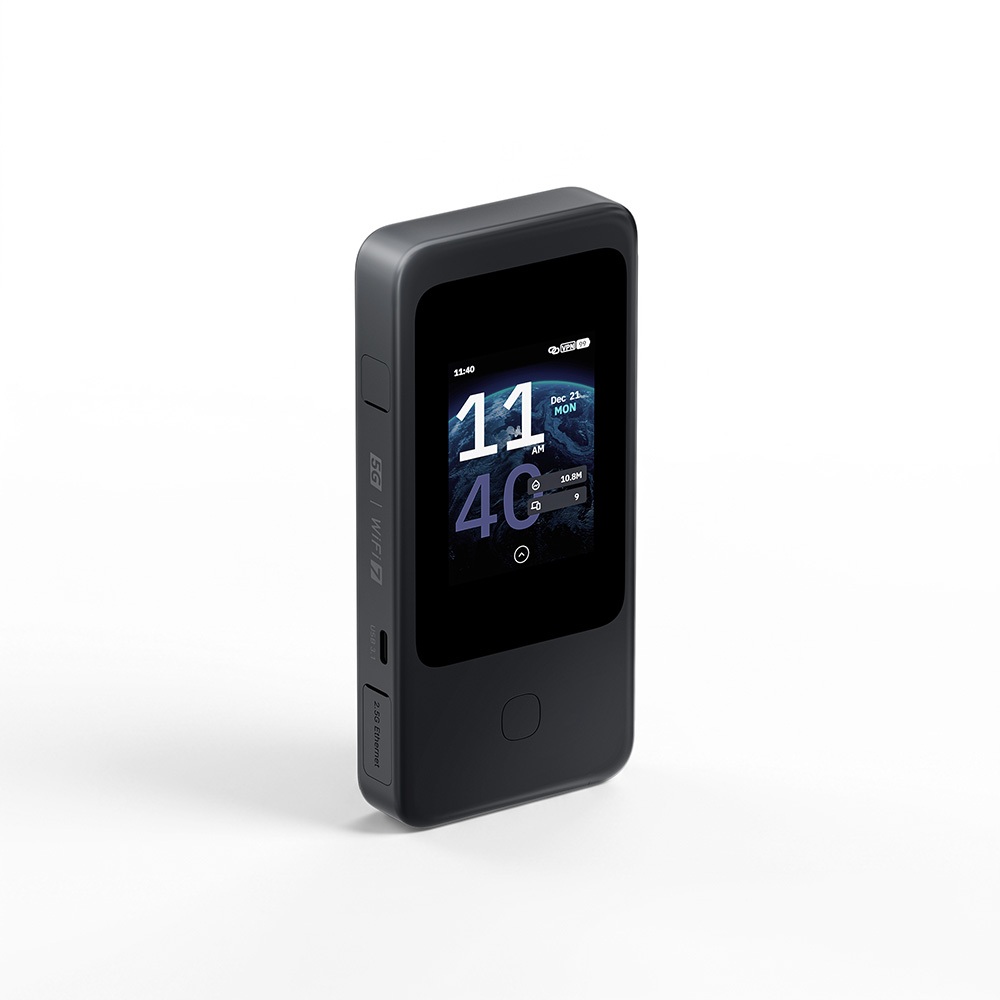 GL.iNet MUDI 7 (GL-E5800) เราเตอร์เดินทาง Wi-Fi 7 5G พร้อม eSIM & Dual SIM, หน้าจอสัมผัส 2.8", Tri-B