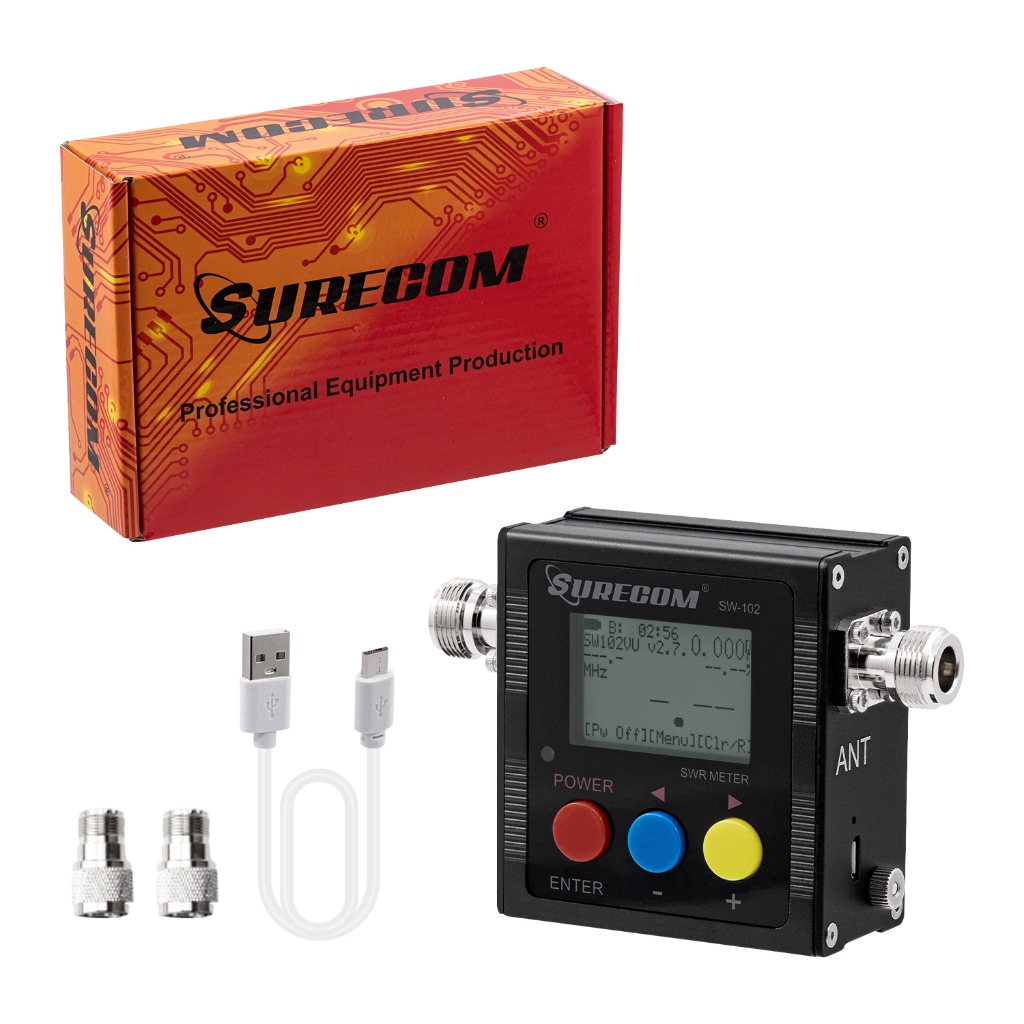 Surecom SW-102 ดิจิทัล VHF/UHF 125-525Mhz มิเตอร์วัดกำลังและ SWR