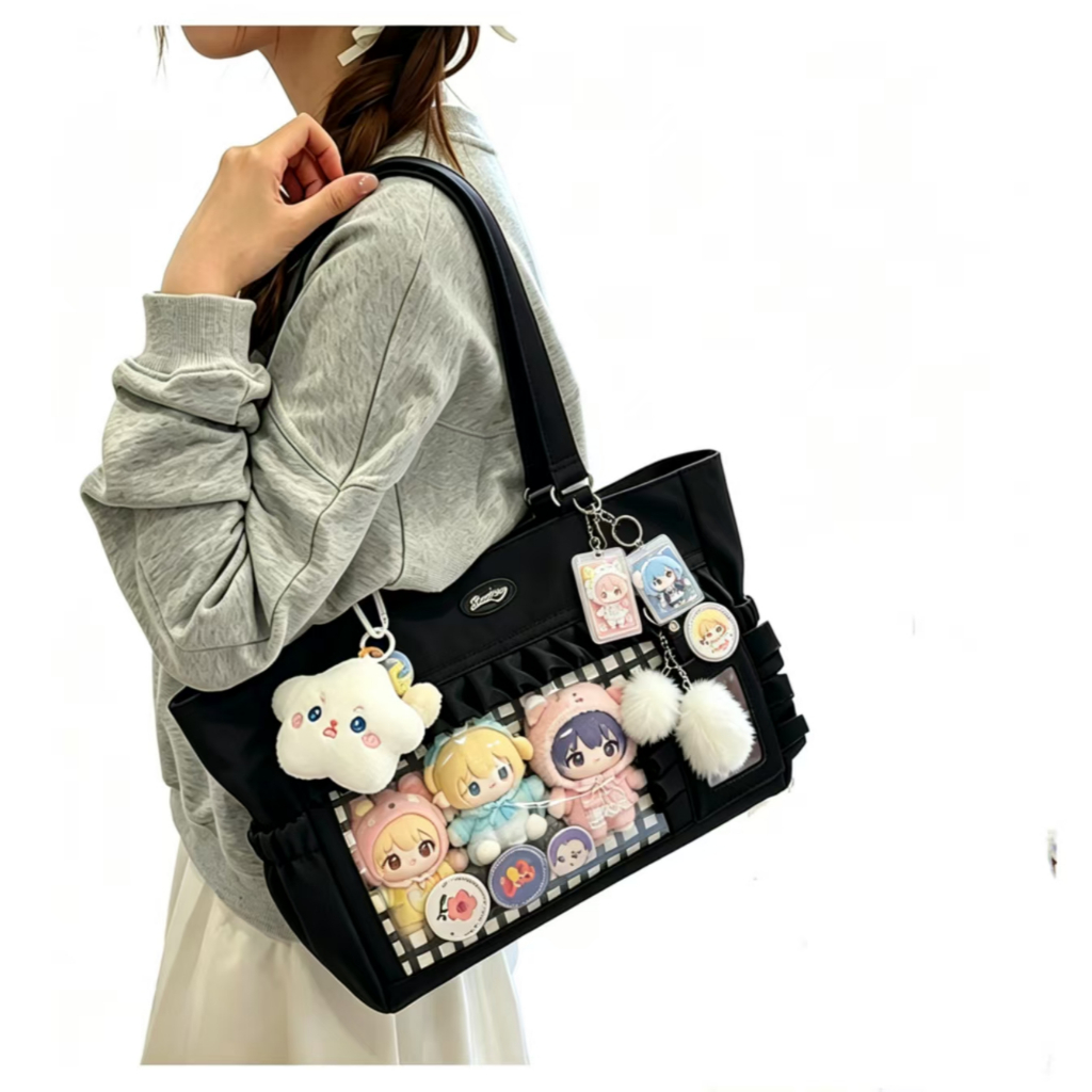 [คลังสินค้าพร้อม] Se.W Itabag Women Bag Japanese Style Lightweight Waterproof Nylon สไตล์ญี่ปุ่นโปร่งใสไหล่ข้างเดียวกระเป๋านักเรียนสดและเรียบง่ายความจุขนาดใหญ่นักเรียนสไตล์ชั้น สิริ กระเป