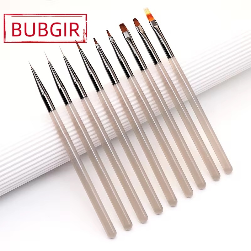 พร้อมส่ง มี 2 รุ่นค่ะ BUBGIR ชุดเซ็ต 9 ชิ้น อะคริลิคเล็บแปรง แปรงเล็บแปรงอะคริลิค Uv Gel Extension เครื่องมือ พู่กันไล่สี สําหรับตกแต่งเล็บ