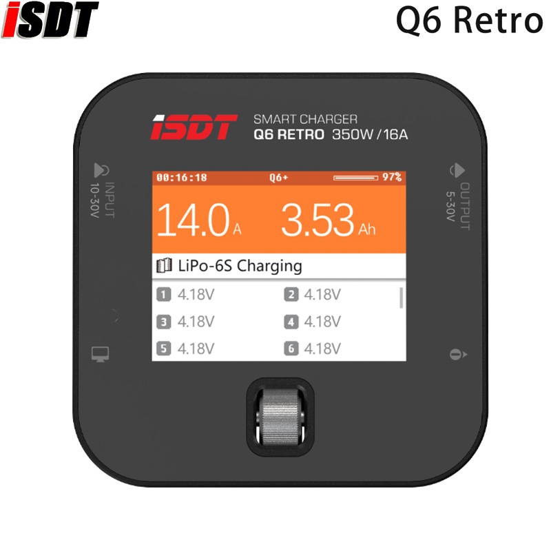 ISDT Q6 retro 350W 16A DC Lipo แบตเตอรี่ Balance Charger Discharger สําหรับ 2-6S แบตเตอรี่ดิจิตอล Li