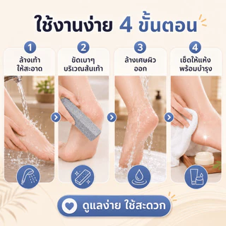 LIVENESTหินขัดส้นเท้า หินขัดเท้าสำหรับขัดหนังด้านและดูแลส้นเท้าแห้ง น้ำหนักเบา จับถนัดมือ มี 3 สี ใช้ที่บ้าน