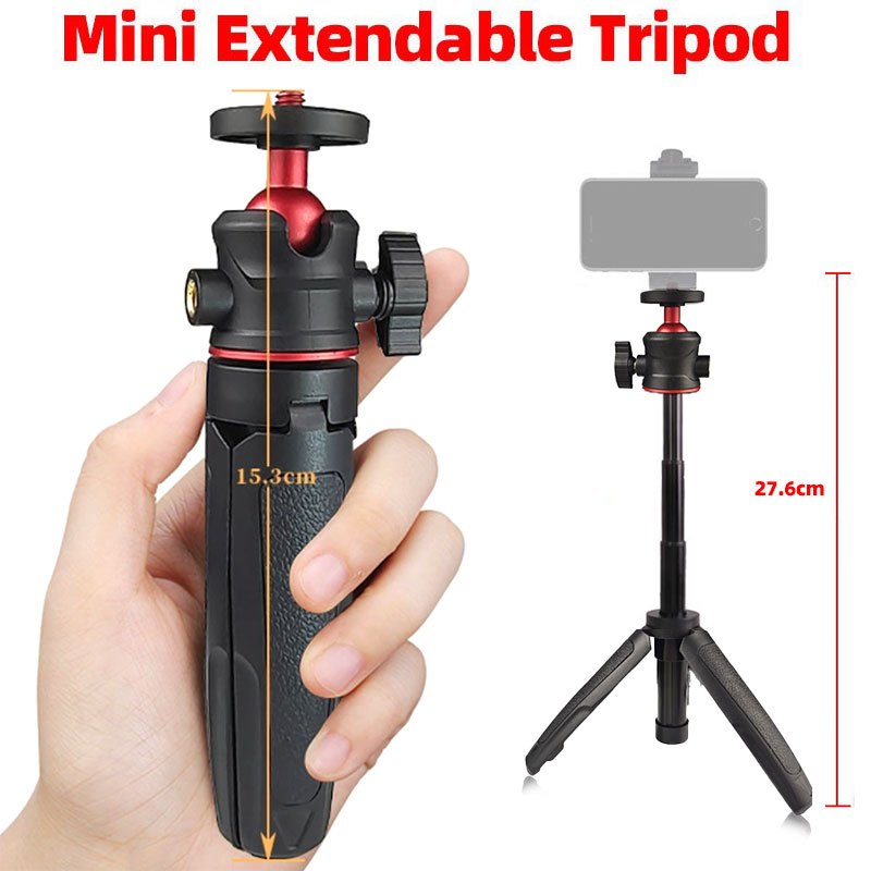 มินิขยายเดสก์ท็อปขาตั้งกล้องจับขาตั้งสําหรับ GoPro/Insta360/DJI Action กล้อง, โทรศัพท์มือถือปรับ 360° อุปกรณ์เสริมไม้เซลฟี่หัวบอล