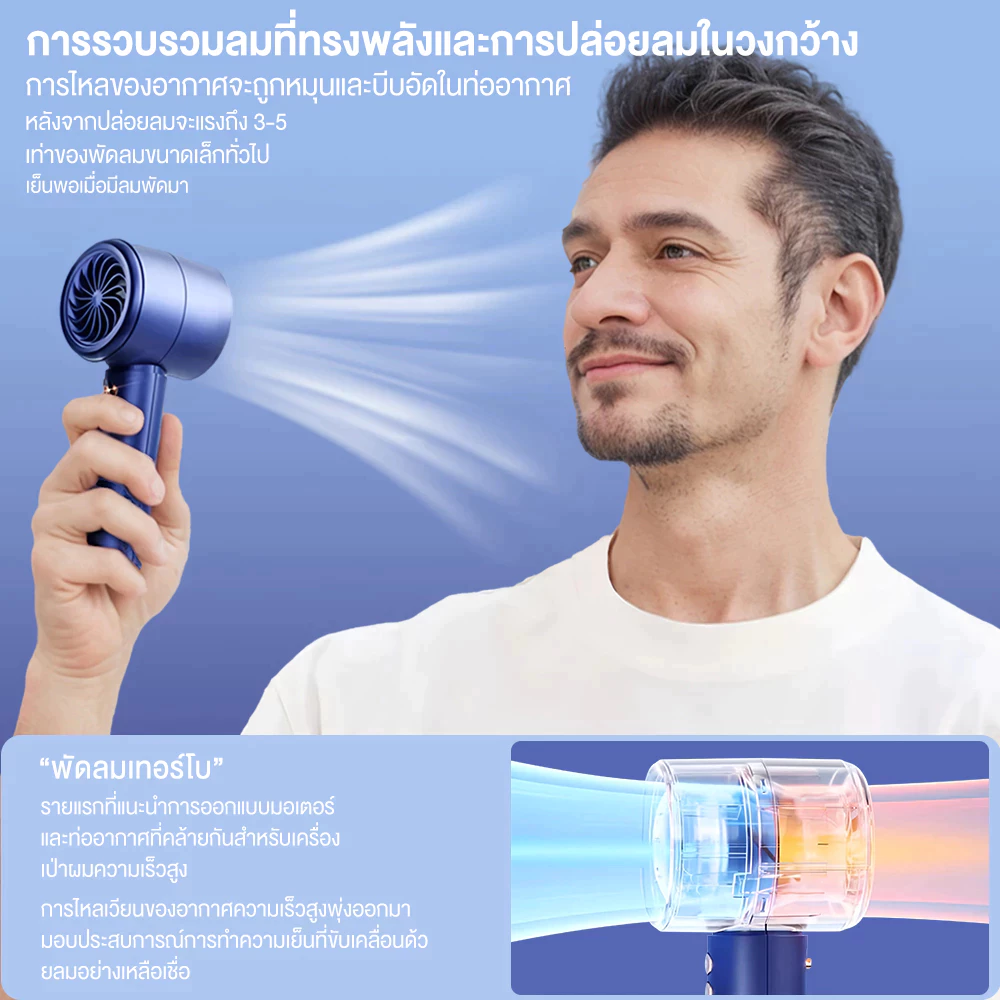 พัดลมพกพา Jamjake N68 แบตเตอรี่ 5000mAh จอ LED thumbnail 4