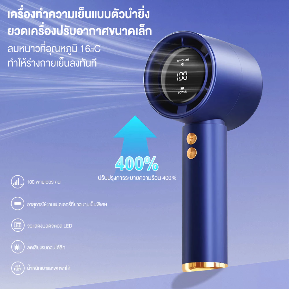 พัดลมพกพา Jamjake N68 แบตเตอรี่ 5000mAh จอ LED thumbnail 8