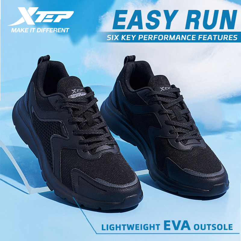 XTEP Easy Run รองเท้าออกกำลังกายและเดินทางประจำวัน ระบายอากาศด้วยตาข่าย กันลื่น ทนต่อการสึกหรอ