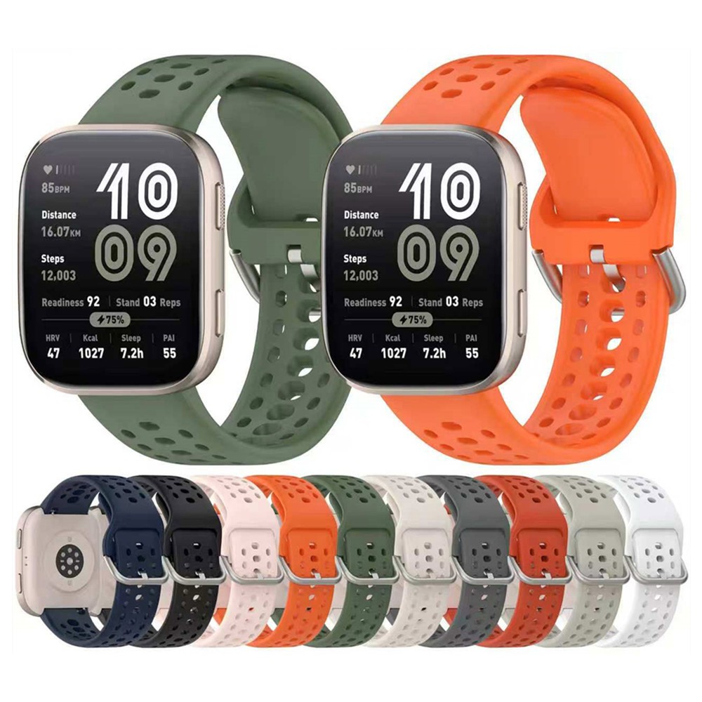 สายนาฬิกาสําหรับ Huami Amazfit Bip Max / Bip6 ซิลิโคน 22 มม. สายรัดข้อมือกีฬารูระบายอากาศสายนาฬิกา