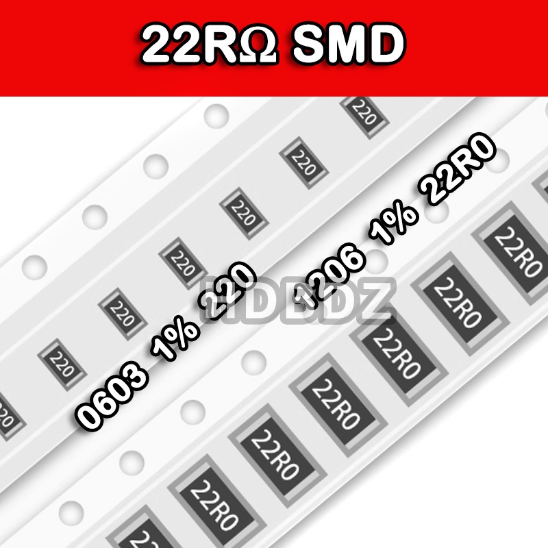 10~50PCS 22RΩ SMD Resistor ตัวต้านทาน accuracy5%/1% 220/22R0 0603 0805 1206 2512