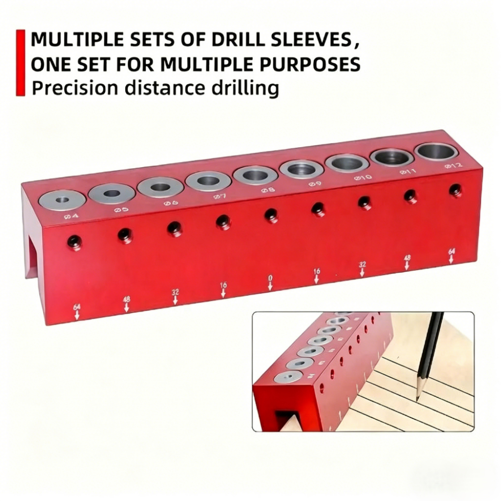 Self-centering Dowelling Master ชุดเจาะที่ถูกต้องแนวตั้งหลุม 4-12 มม.พ็อกเก็ต Hole Locator Puncher Dowel Center Point Pi