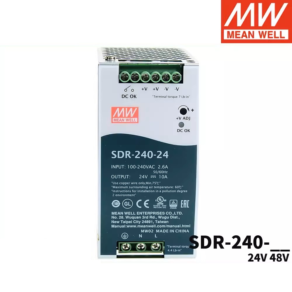 SDR-240 Mingwei 24V ราง 24V/48V แหล่งจ่ายไฟสลับ SDR-240-24 SDR-240-48