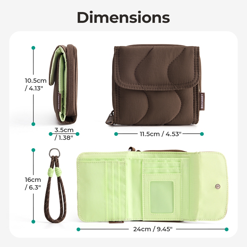 BAGSMART محفظة نسائية قصيرة SOUND بحماية RFID — صورة 2