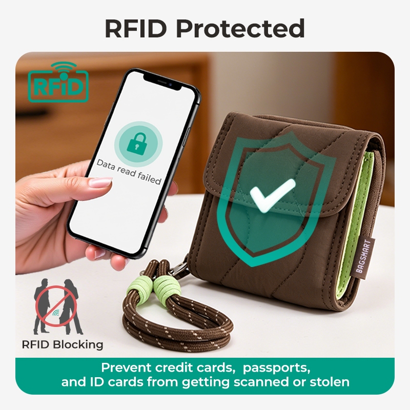 BAGSMART محفظة نسائية قصيرة SOUND بحماية RFID — صورة 3