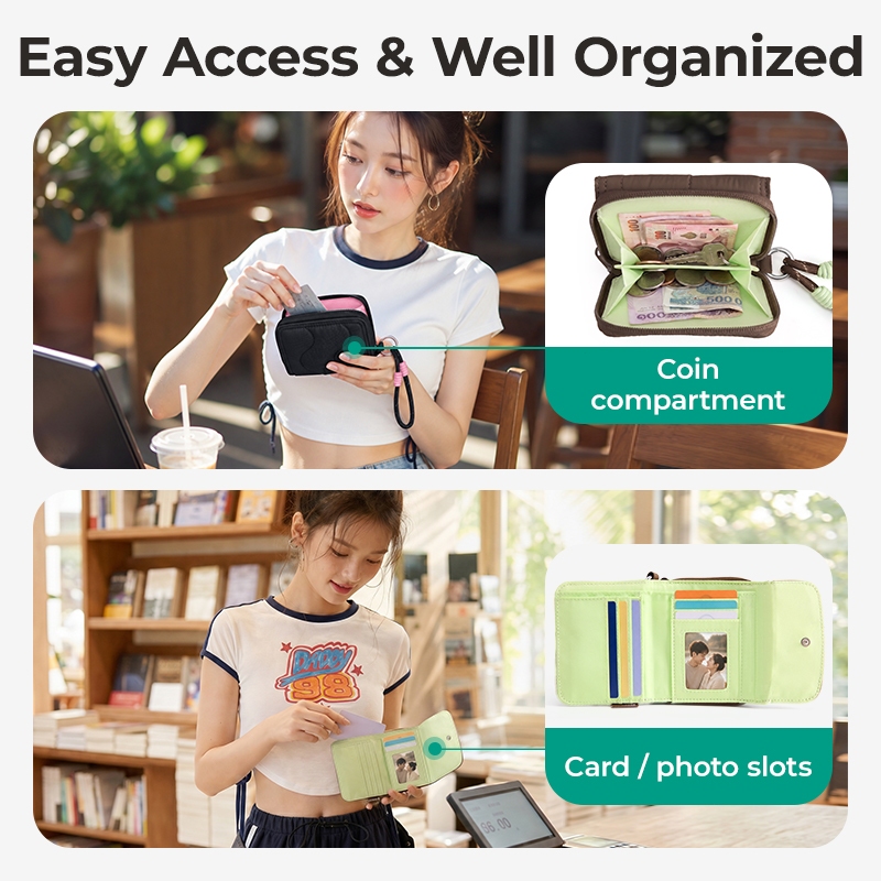 BAGSMART محفظة نسائية قصيرة SOUND بحماية RFID — صورة 4