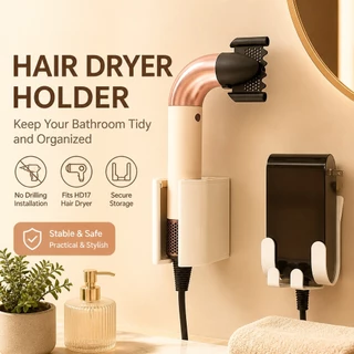 Dyson Curling Iron Straightener Organizer Multi-Functional Punch Free Wall Mounting Rack สําหรับห้องน้ํา